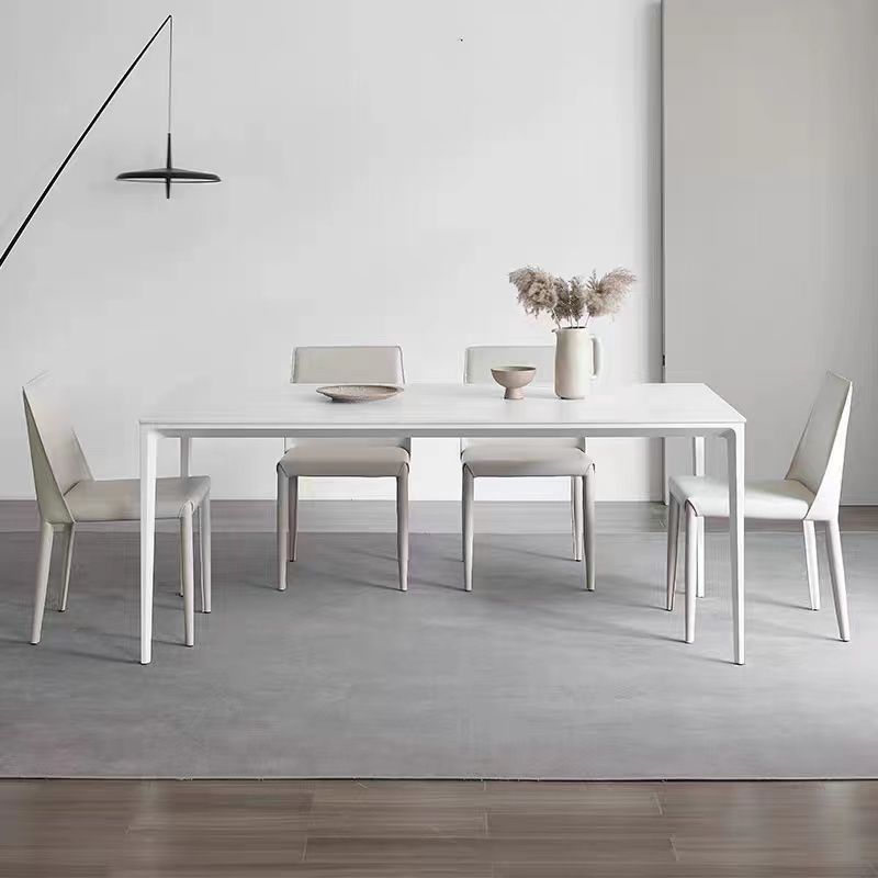 Modern 1/4/5/6/7 Pieces White Dining Set Sintered Stone Dining Table Set with Chairs