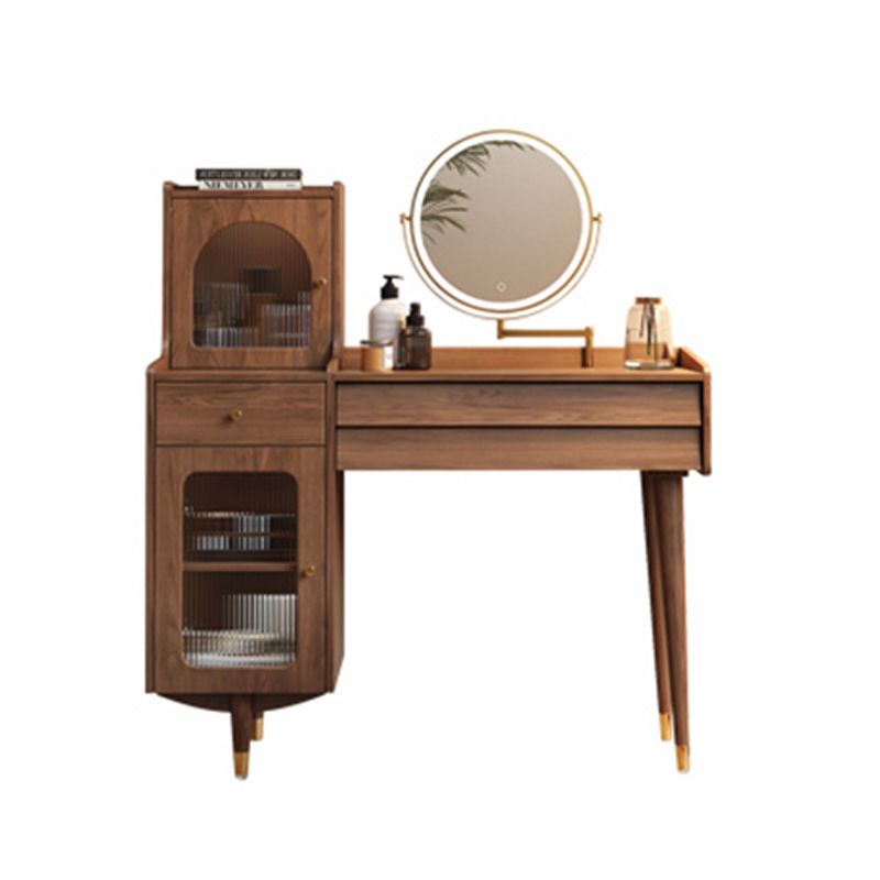 Scandinavian Solid Wood Table Makeup Vanity with Drawers for Bedroom