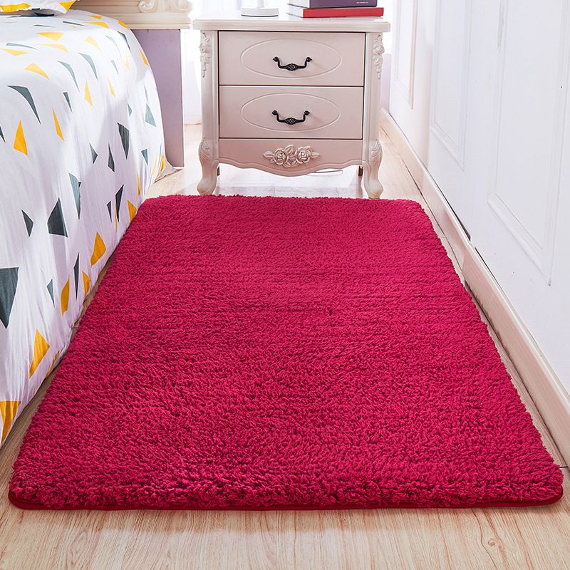 Casual Room Rug Multi-Color Solid Color Area Carpet Cotton Non-Slip Backing Washable Easy Care Rug