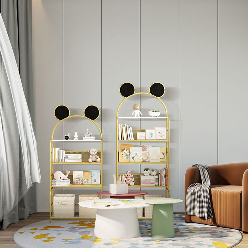 Modern Metal Bookshelf Etagere Vertical Open Shelf Bookcase in Burnish