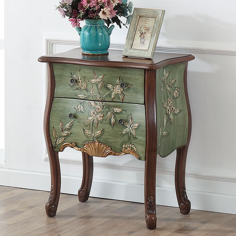 Mid-Century Modern Cabinet Fretwork Hand Painted Side Cabinet