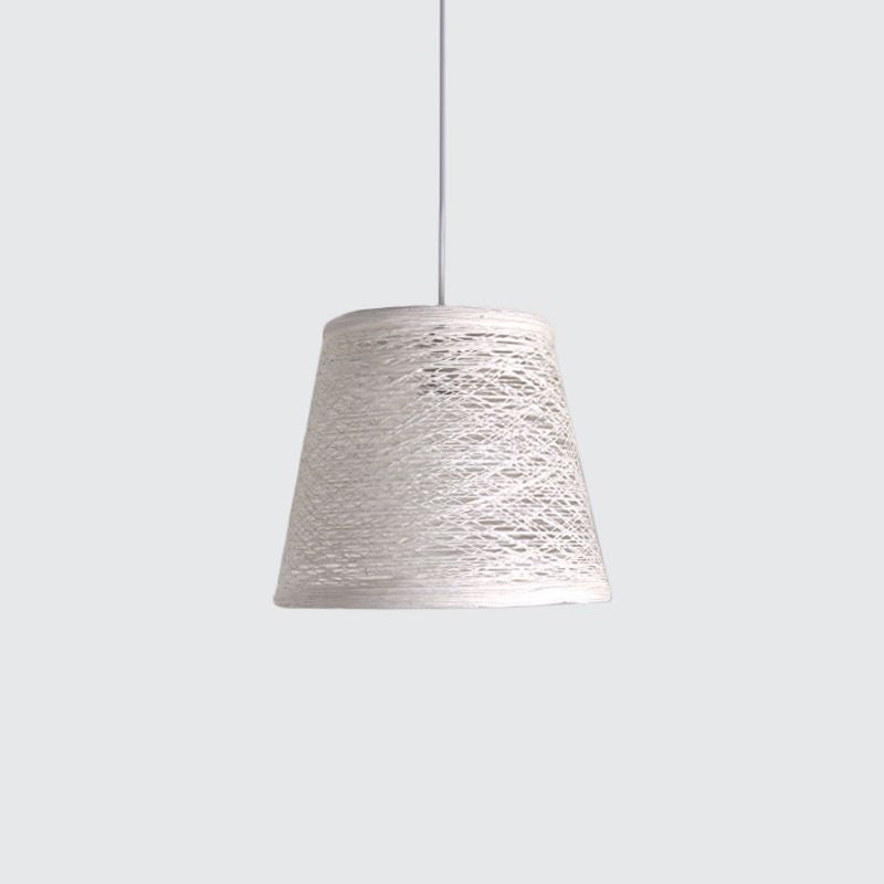 Taps toelopende trommel rotan hanglamp moderne stijl 1 kop zwart/rood/roze plafond hang licht boven eettafel