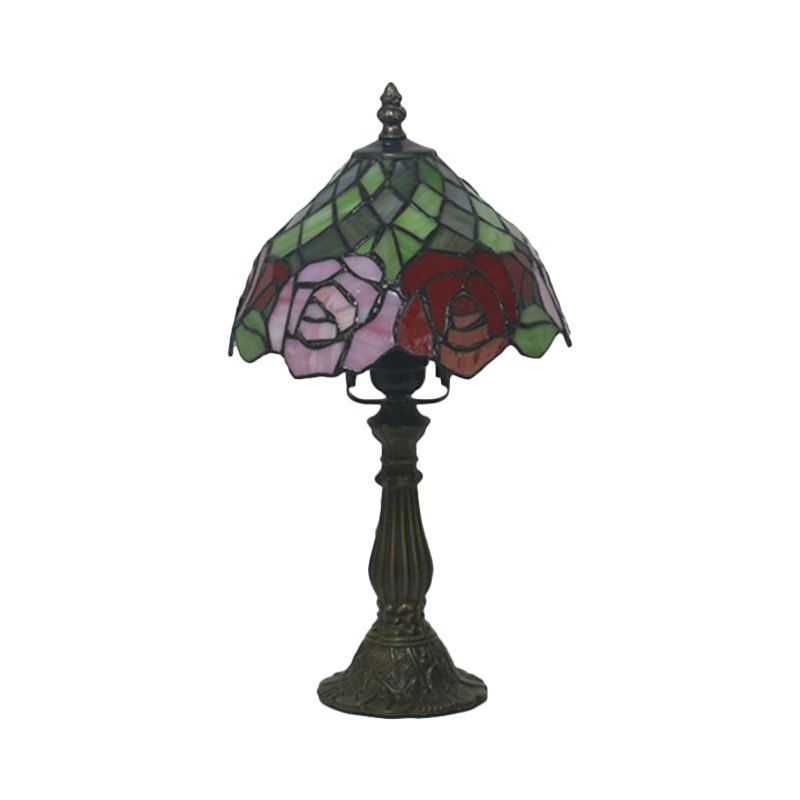 Dunkler Kaffee 1 Glühbirnenbeleuchtung mediterraner Glasschalen Nacht Licht mit Rosenmuster