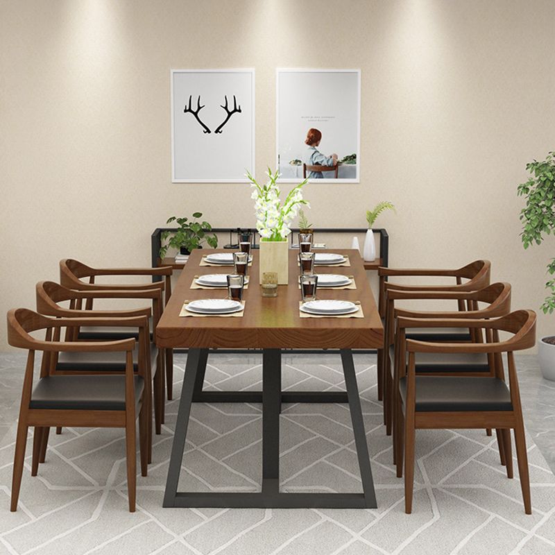Metall Industrial Rechteck Esstisch Massivholz Tisch für Küche und Esszimmer