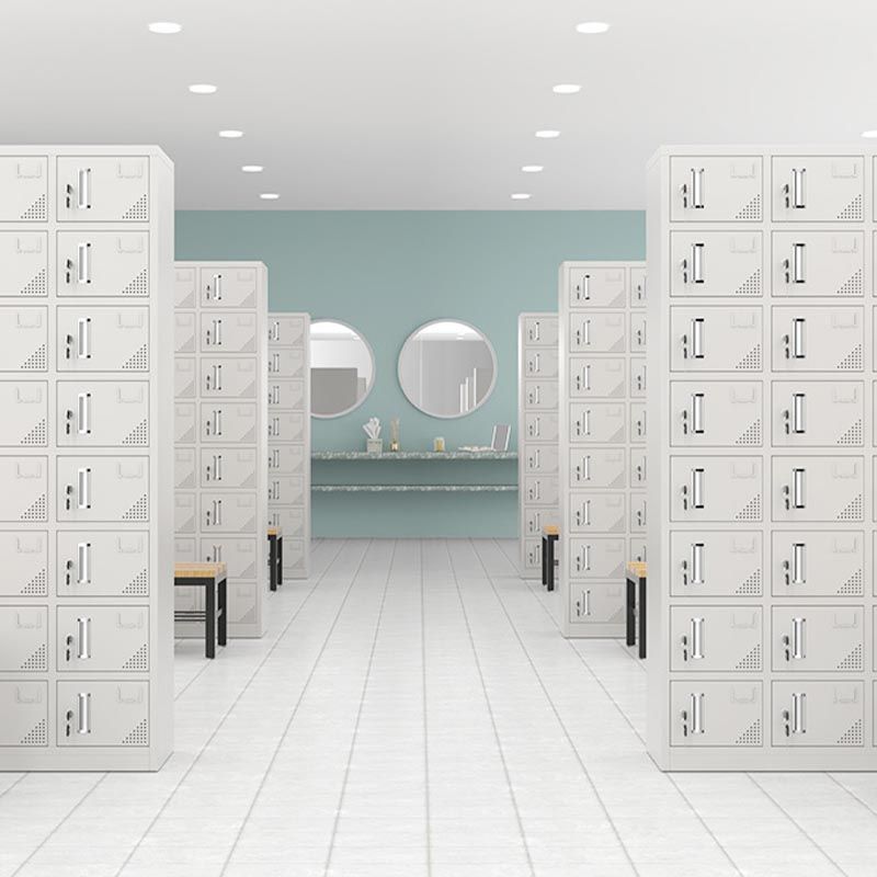 Metal Matte Finish Wardrobe with Hinged Door Modern Style Storage Cabinet