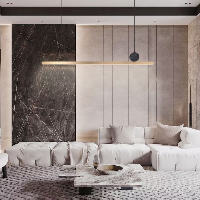 Estilo moderno colgante colgante lineal metal 1- lámpara colgante de luz