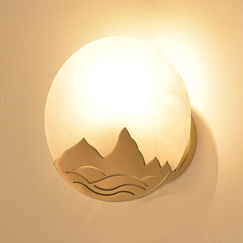 Anneau d'or Flush Mount Colonialist Marble 1 tête salon Mur Mur