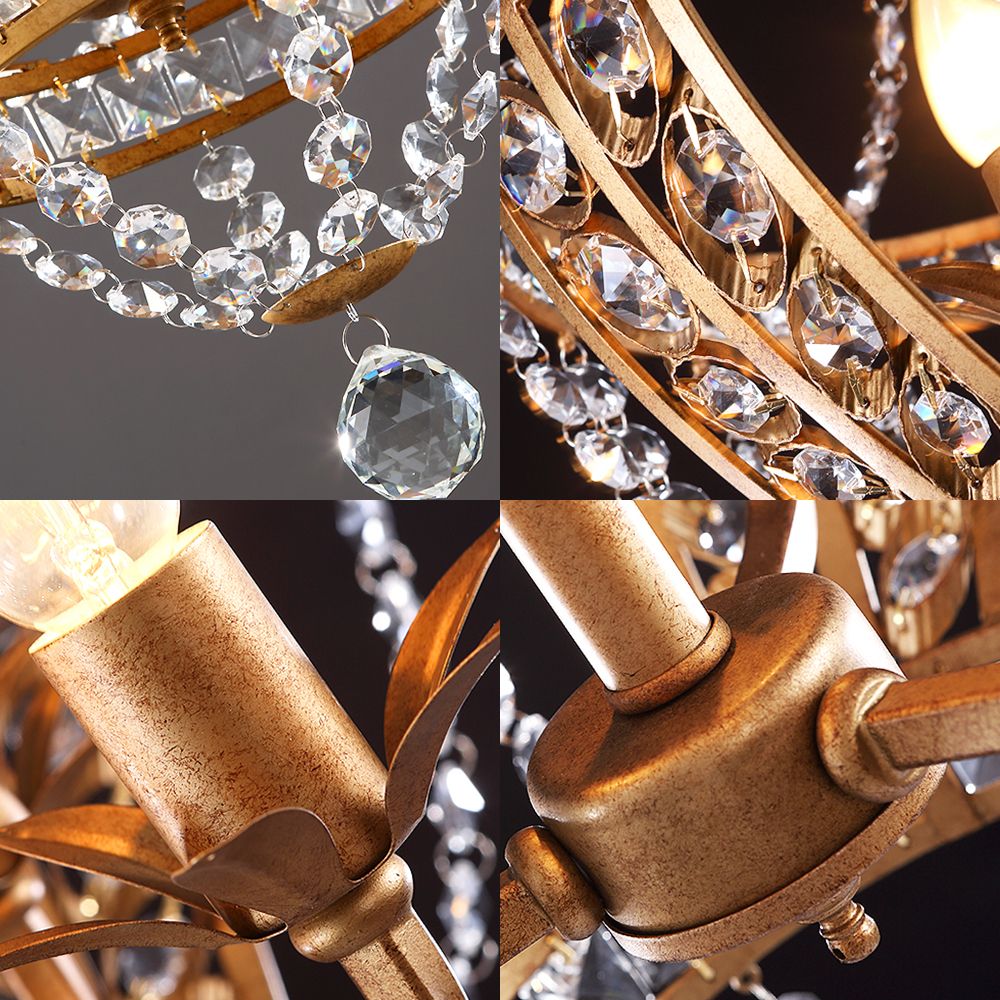 Cristal de luz de montaje con rubor de domo y metal 5 luces 5 luces modernas de montaje del techo