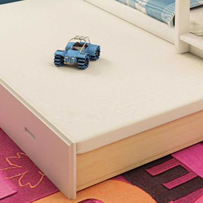 Beech Bunk Bed Modern Style Bunk Bed with Footboard in White