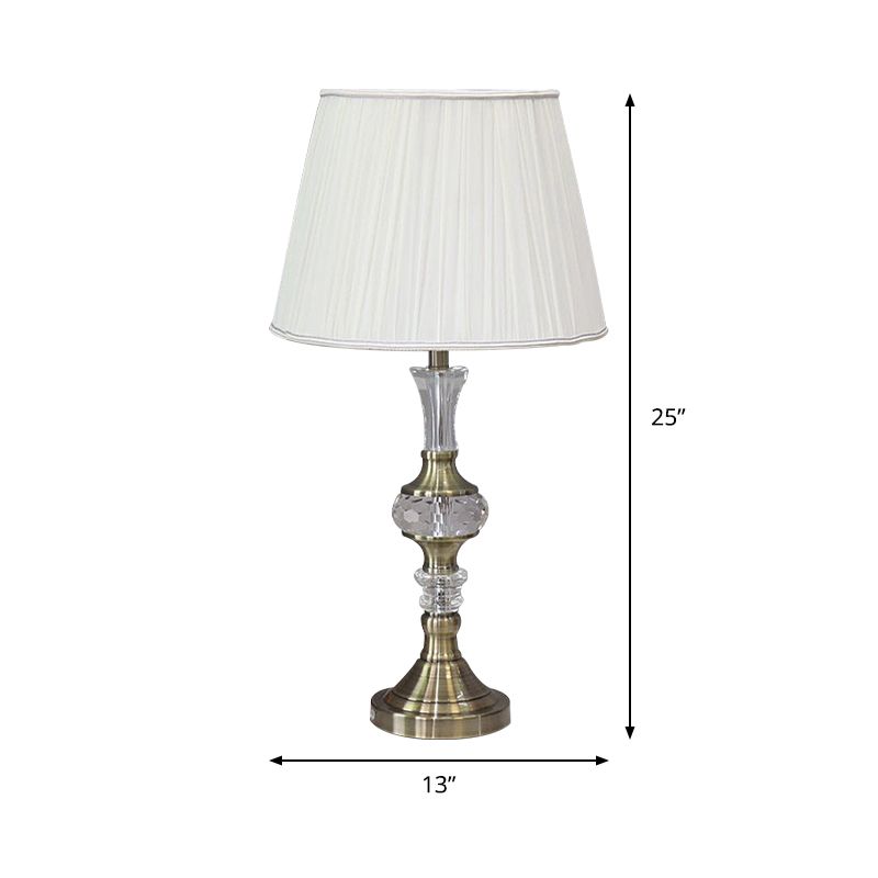 Lámpara contemporánea de 1-bulb nocturna de oro de oro con acento de cristal con acento de cristal