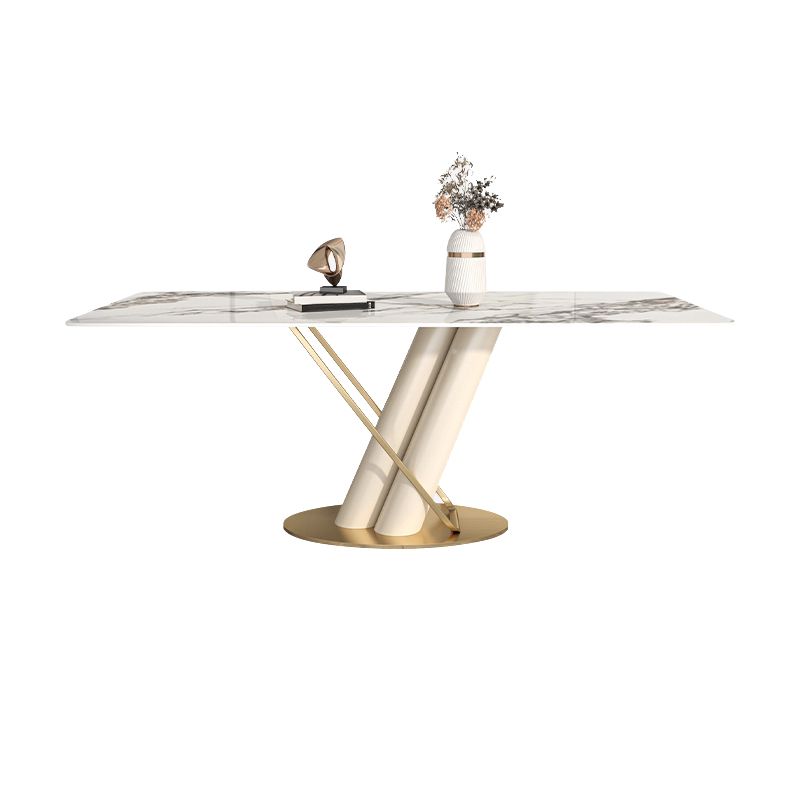Luxury Sintered Stone Top Dining Set 1/2/5/6/7 Pieces Rectangle Kitchen Table with Chairs