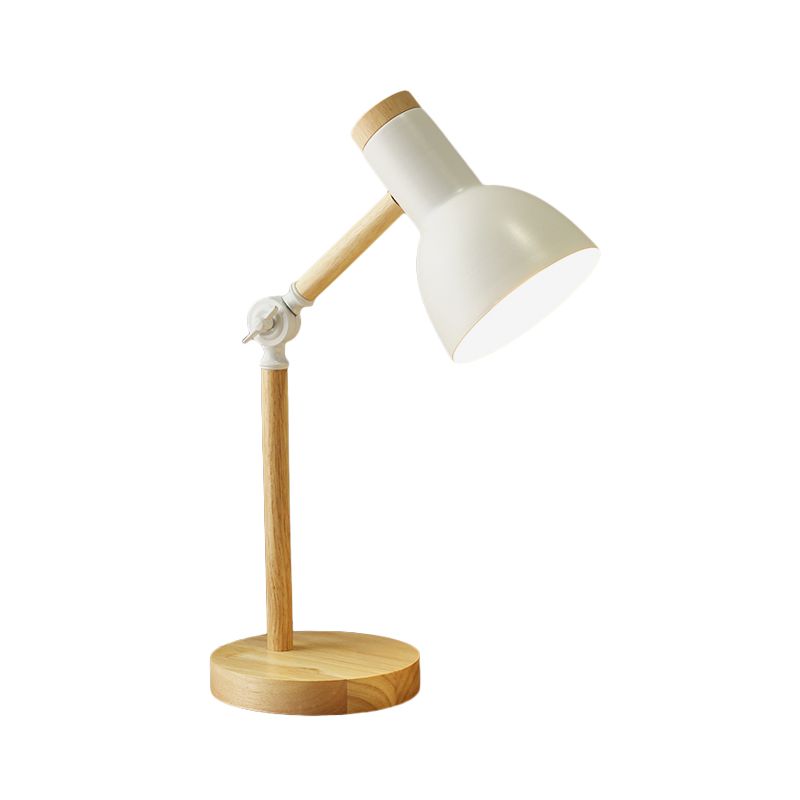 Macaron Dome Lettura Libro Light Metal 1 Light Study Room Lampada in bianco/nero/rosa con braccio in legno rotabile