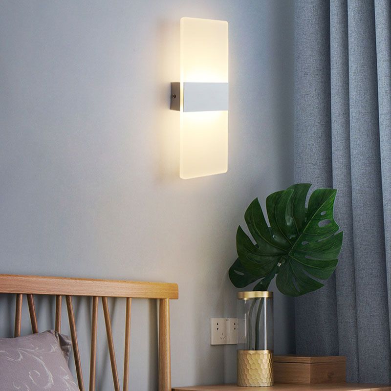 Simple Rectangular Shade Wall Sconce Light, Acrylic Sconce Light Fixture for Bedroom
