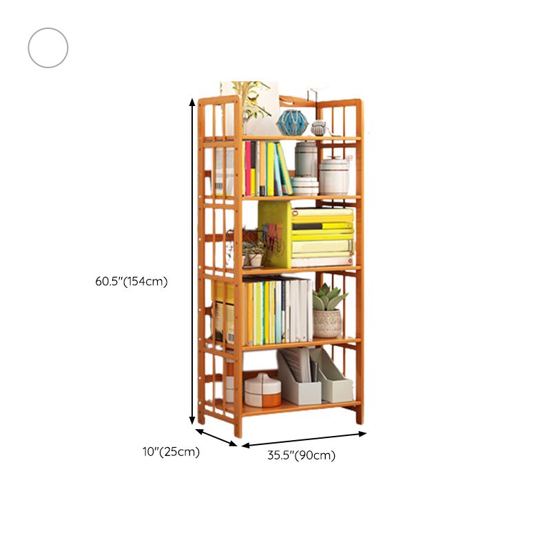 Modern Bamboo Floor Shelf Bookcase Open Etagere Bookshelf for Study Room
