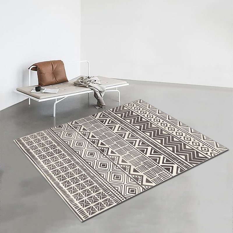 Moroccan Living Room Rug Multi Colored Geometric Printed Carpet Blended Pet Friendly Machine Washable Rug