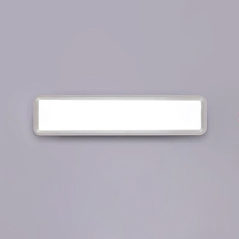 Metal Square Shape Wall Light Modern Style 1-Light Wall Mounted Light Fixture in White