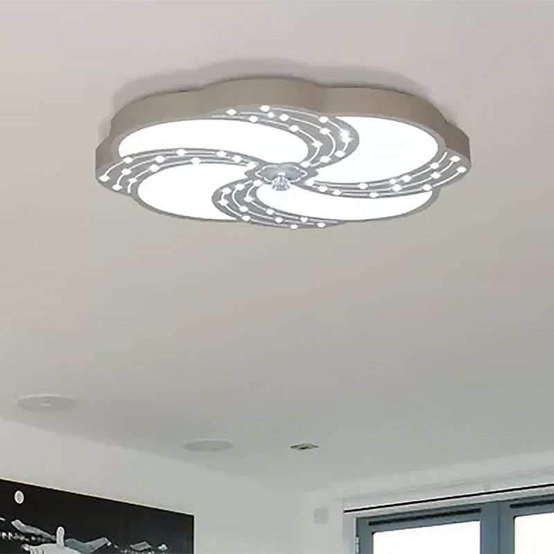 18"/19.5"/31.5" Swirl Flushmount Lights Modern White Acrylic Creative Flush Mount Light in Warm/White for Bedroom