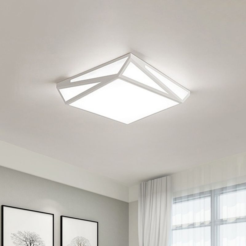 Place blanche / Boîte rectangulaire Plafond ébullition Voyant simple Acrylique Flushmount Lighting for Guest Room