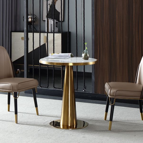 Metal Traditional Luxury Round Table Marble Top Indoor Table with Pedestal