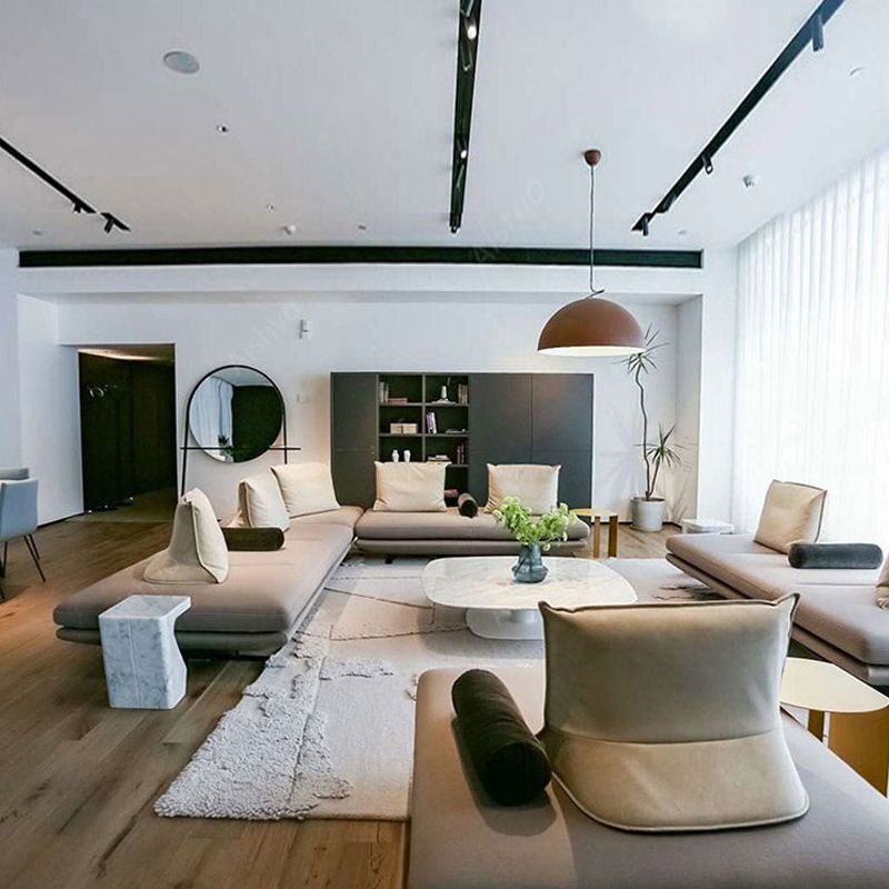 Modern Chaise Lounge Couch Cushioned Chaise Lounge with Pillow