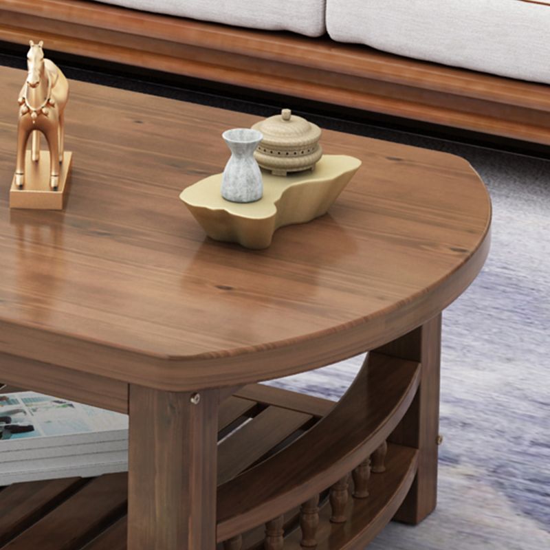 Contemporary Coffee Table Storage Solid Wood Coffee Cocktail Table