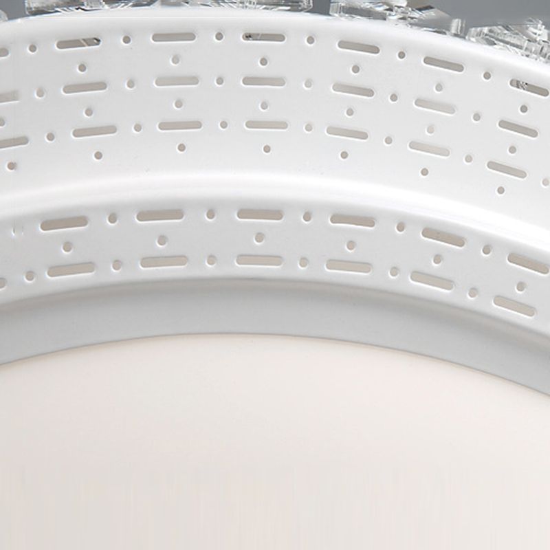 Lámpara de techo empotrada geométrica para sala de estar, lámpara empotrada simple LED de cristal en blanco