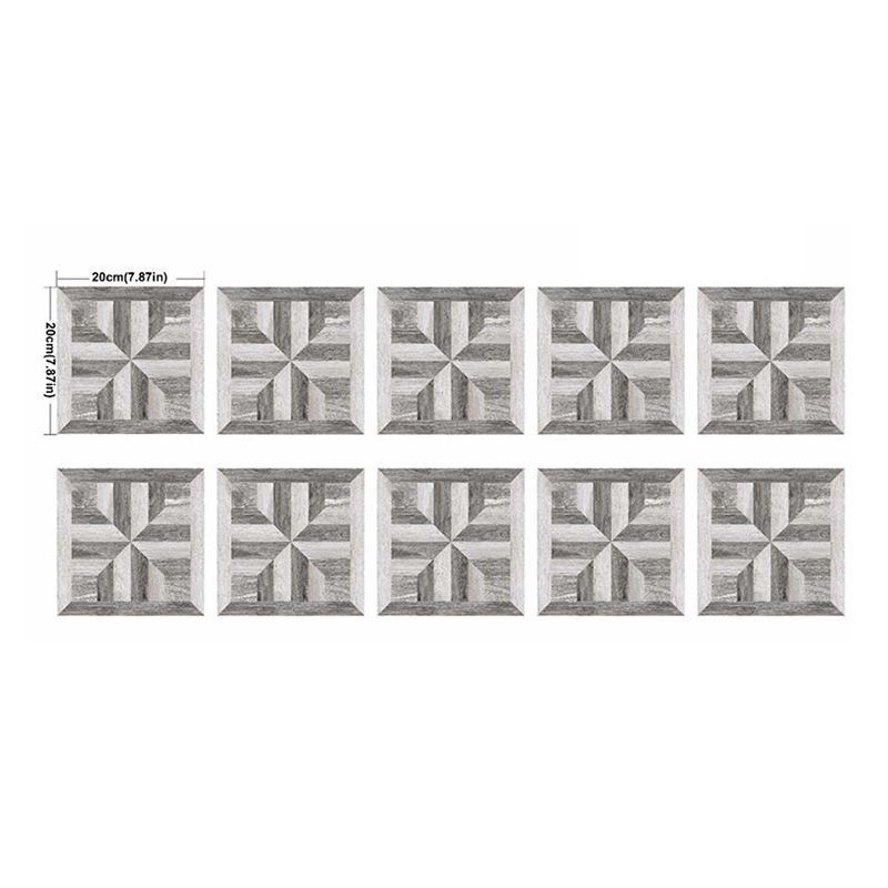 Modernist Floral Wallpaper Panels 10 Pcs Grey Wood Look Wall Art, Pick Up Sticks