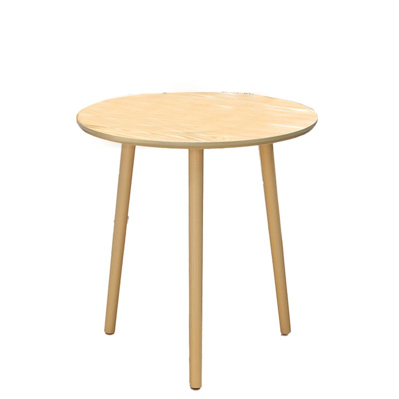 Contemporary Round Wooden Coffee Table 3 Legs Cocktail Table