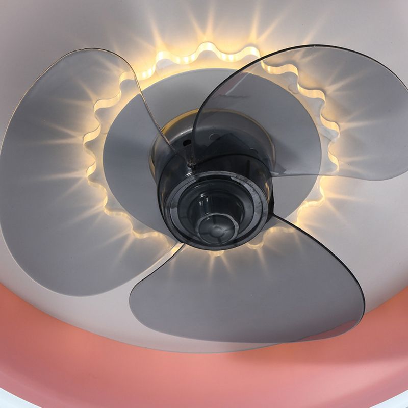Modern Ceiling Fan Light LED Ceiling Mount Lamp with Acrylic Shade for Kid's Room
