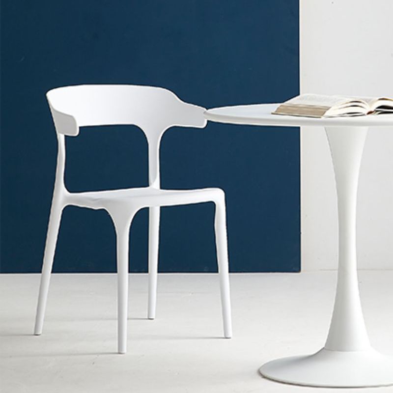 Modern Dining Room Armless Plastic Open Back Stackable Dining Chair