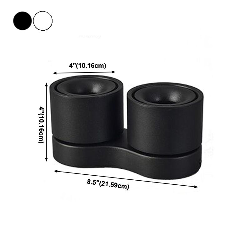 Plafonnier LED de forme cylindrique moderne, montage encastré en aluminium pour salon