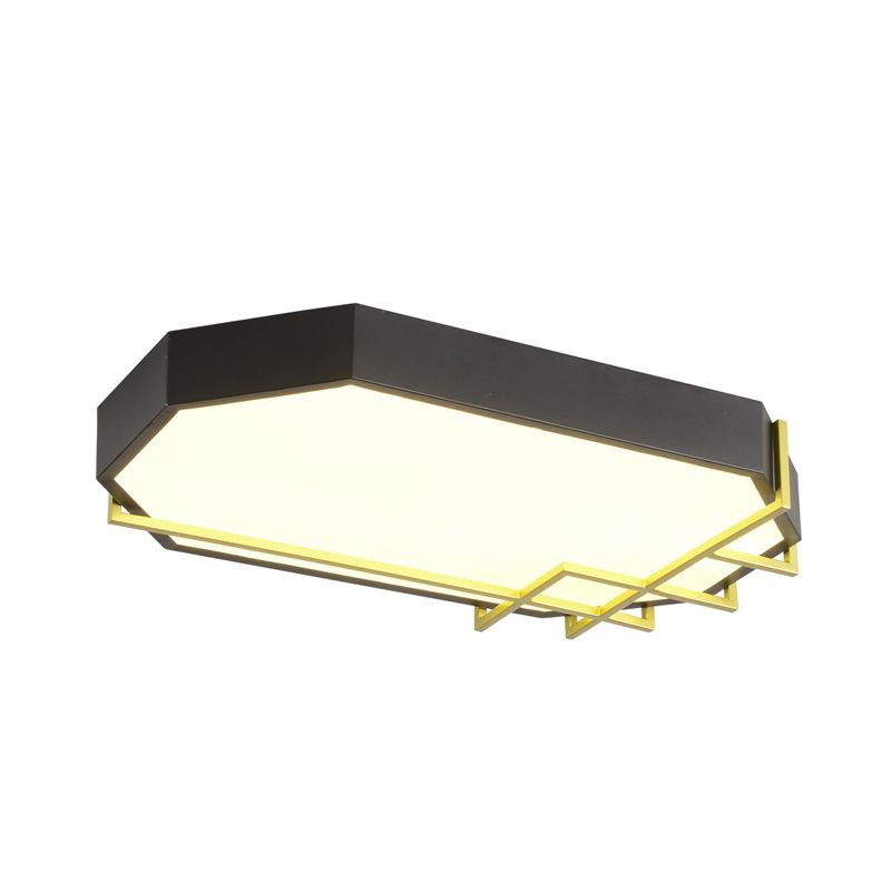 Black-Gold Geometric Ceiling Mounted Light Modern 23.5"/31.5" Long LED Metal Flushmount Lamp