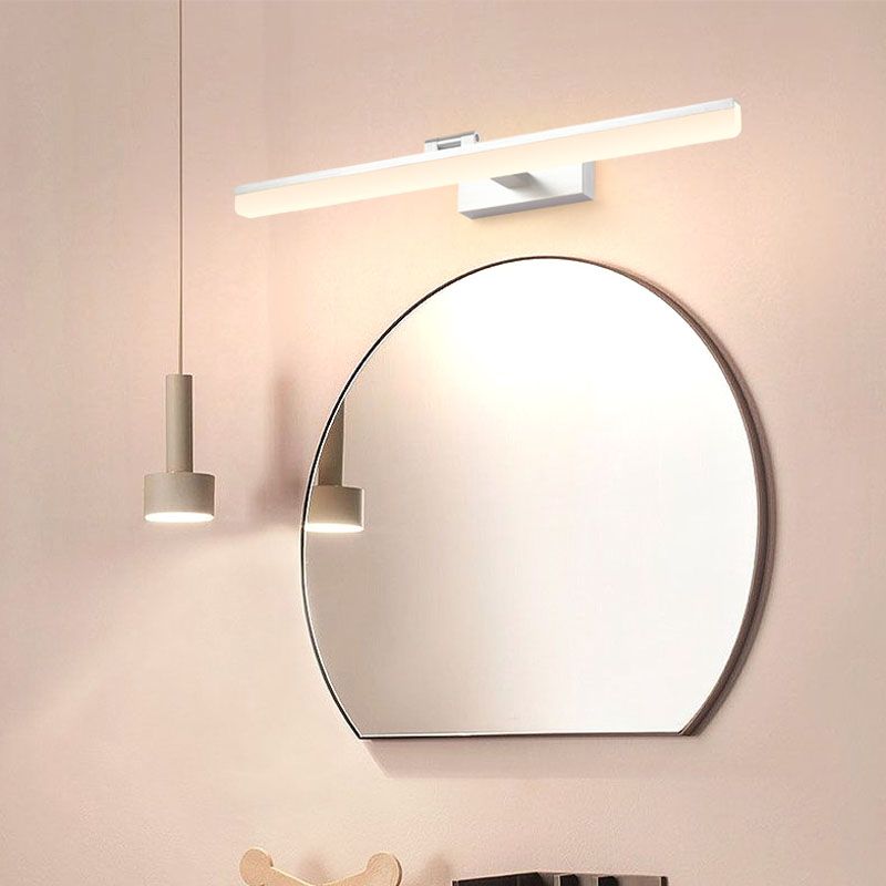 Metal 1-Light Linear Shade Wall Sconce Modern Style Mirror Wall Mount Light Fixture