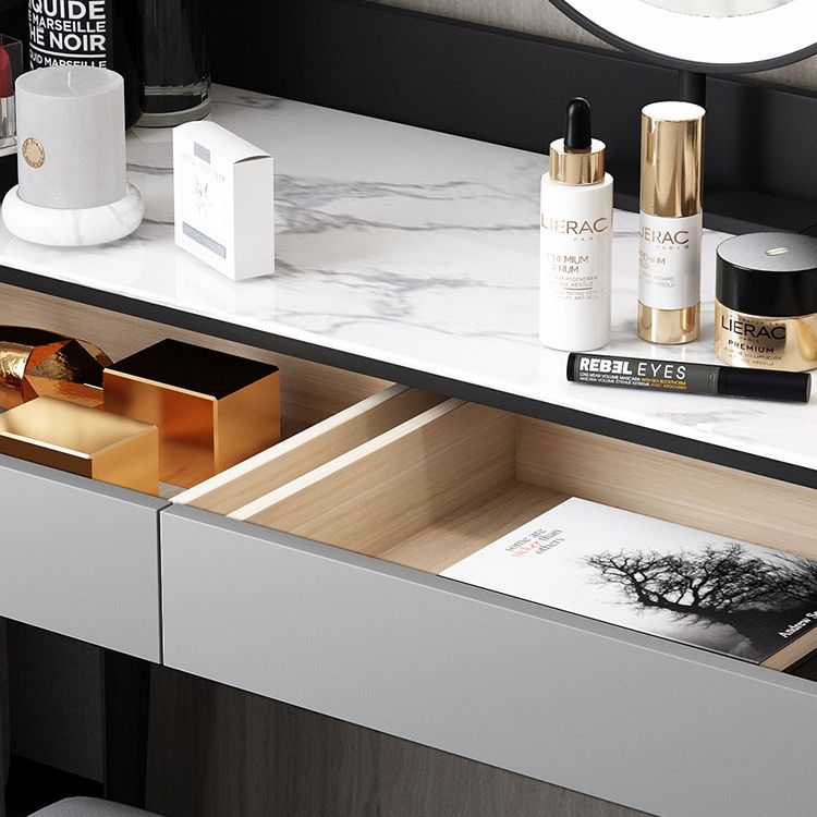 Stone Top Makeup Table with 2 Drawers 15.74" Wide Vanity Tables