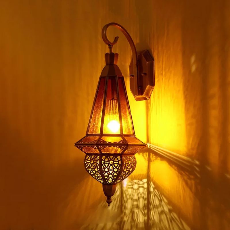 1 Bulb Metal Wall Lamp Sconce Art Deco Brass Urn Restaurant Wall Mounted Lighting