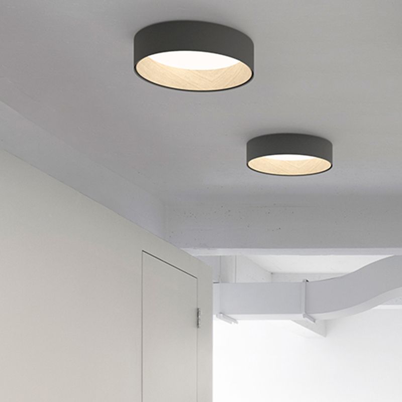 Minimalism Aluminum LED Ceiling Mounted Light Cylinder 1-Light Flush Light for Living Room