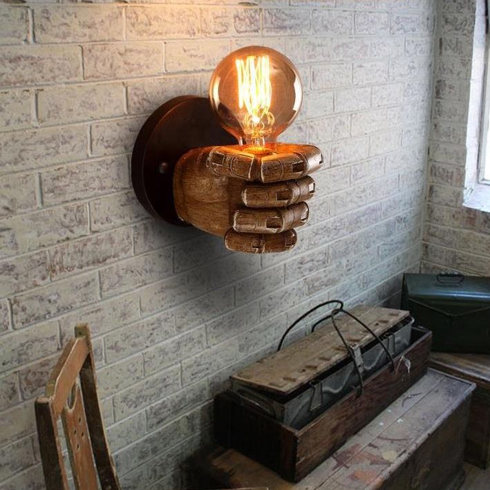 Retro Industrial Style Faustförmiger Wandleuchterharz 1 Leichte Wandleuchter für Bar Cafe