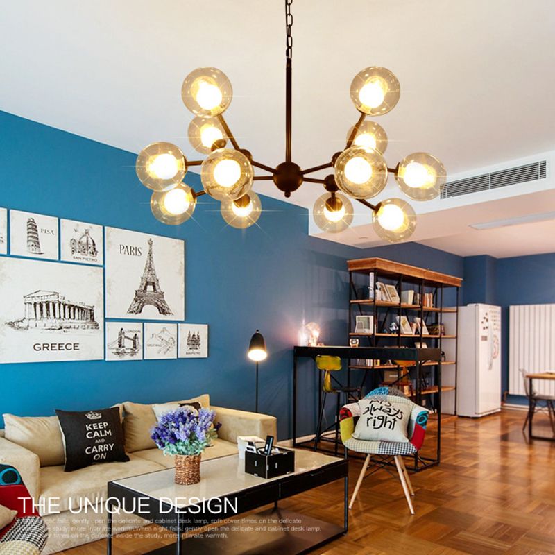 Lámpara de lámparas de múltiples luces de vidrio de estilo Starburst estilo moderno