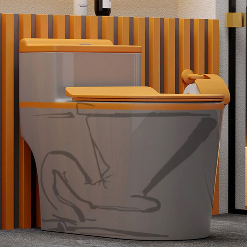 Skirted Toilet Floor Traditional Mount One-Piece Toilet with Slow Close Seat