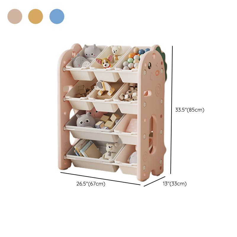 Contemporary Animals Plastic Toy Organizer Freestanding Closed Back Non-Skid
