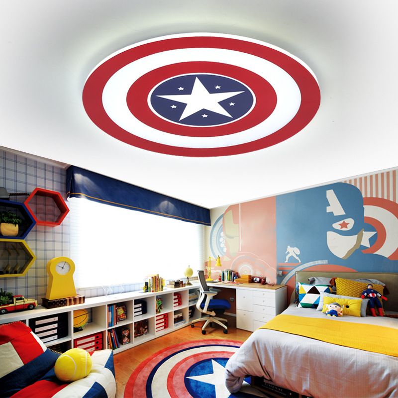 Plafonnier LED rouge et bleu en acrylique et métal, lampe encastrée pour chambre d'enfant
