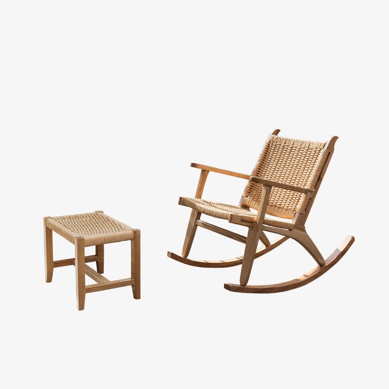 Modern Style Wood Base Rocking Chair Leisure Chaise Lazy Chair for Balcony