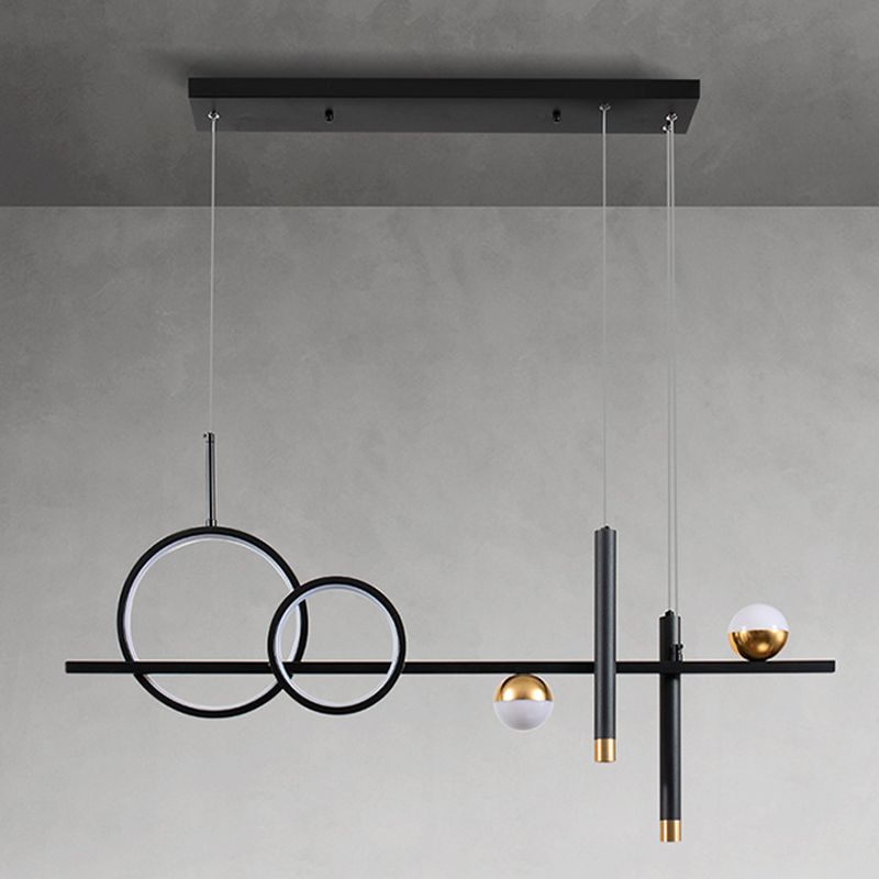 Linear LED Island Lighting in Contemporary Metal 6-Light Pendant Lights for Kitchen