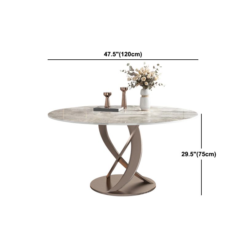 Round Dining Table Traditional Luxury Dining Table with Rose Base