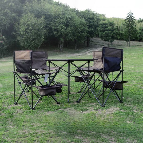 Modern Camping Table Metal 5 Piece Camping Table Set for Outdoor