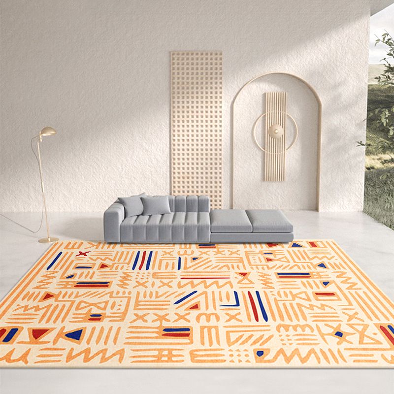 Black and White Simple Rug Polyester Moroccan Indoor Carpet Non-Split Carpet for Home Decor
