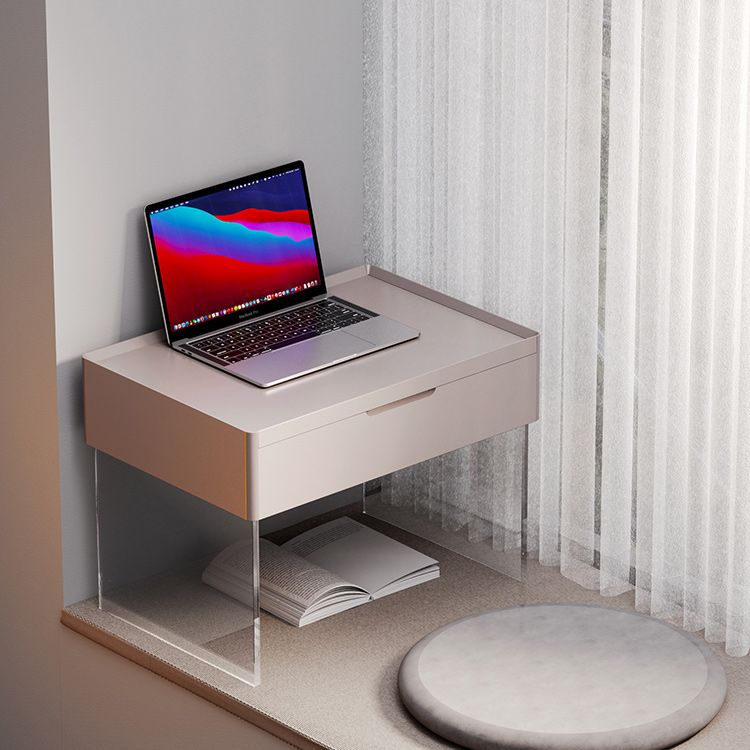 Scandinavian 15.74 " Wide Solid Color Wooden Top Acrylic Base Mirror Make-up Vanity