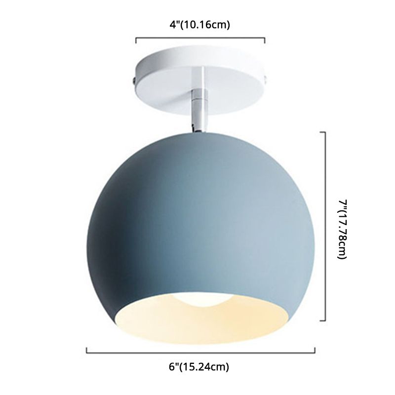 Dome Semi Flush Mount Licht Macaron Metal Ceiling Light Armaturen voor Living Room
