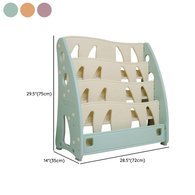 Contemporary Plastic Bookshelf Freestanding Open Back Storage Bookcase