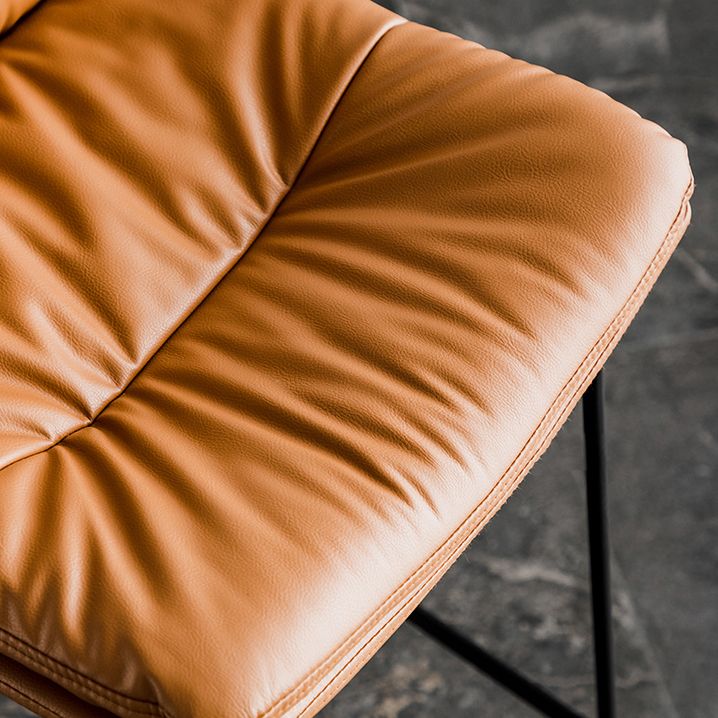 Scandinavian Low Back Home Stool Matte Finish Upholstered Barstool